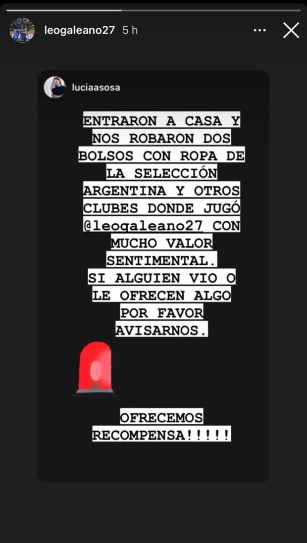 Leonel Galeano denunció robo en casa. (Foto: Instagram)