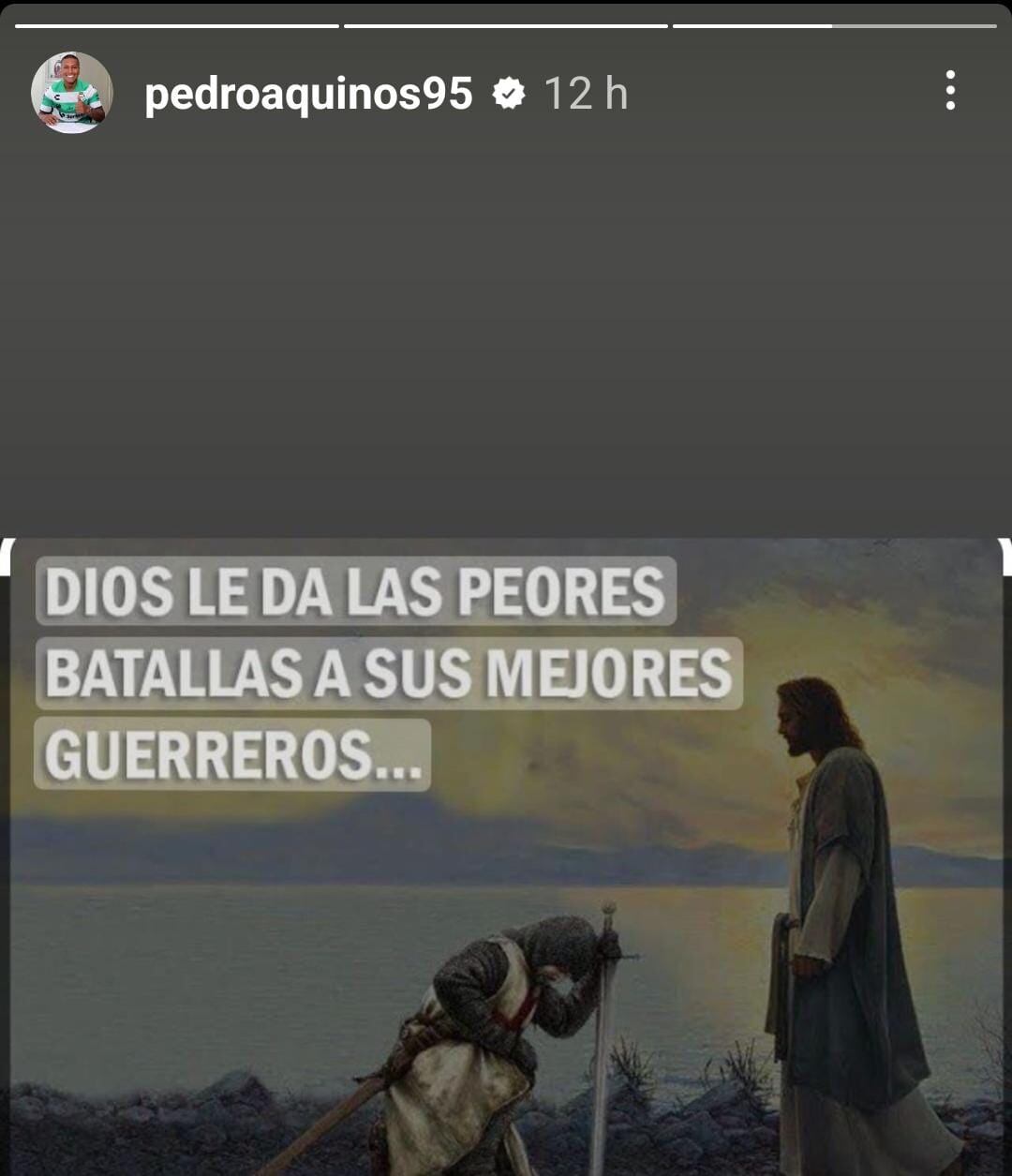 El mensaje de Pedro Aquino en su cuenta de Instagram. (Imagen: Instagram)