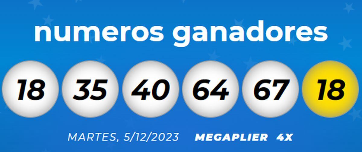 Números ganadores del 5 de diciembre (Foto: Mega Millions)