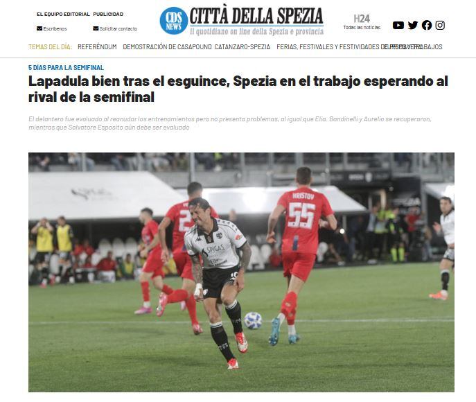 En Italia aseguraron que Lapadula estará disponible para las semifinales ante Catanzaro.