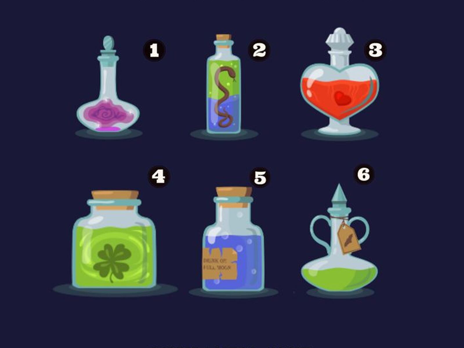 TEST DE PERSONALIDAD | Cada botella representa un don único y fascinante que espera ser revelado. Elige la botella que más te llame la atención y descubre los talentos sorprendentes que te acompañan desde tu nacimiento.