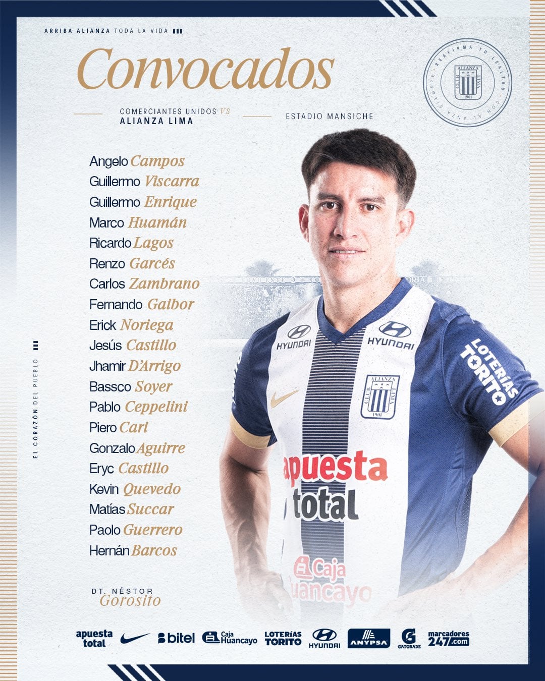 Lista de convocados Alianza Lima para enfrentar a C. Unidos | Foto: Alianza Lima