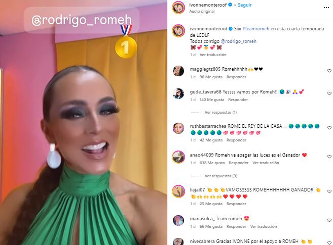 Ivonne Montero viene apoyando a Rodrigo Romeh de cara a la final de "La casa de los famosos 4" (Foto: Rodrigo Romeh / Instagram)
