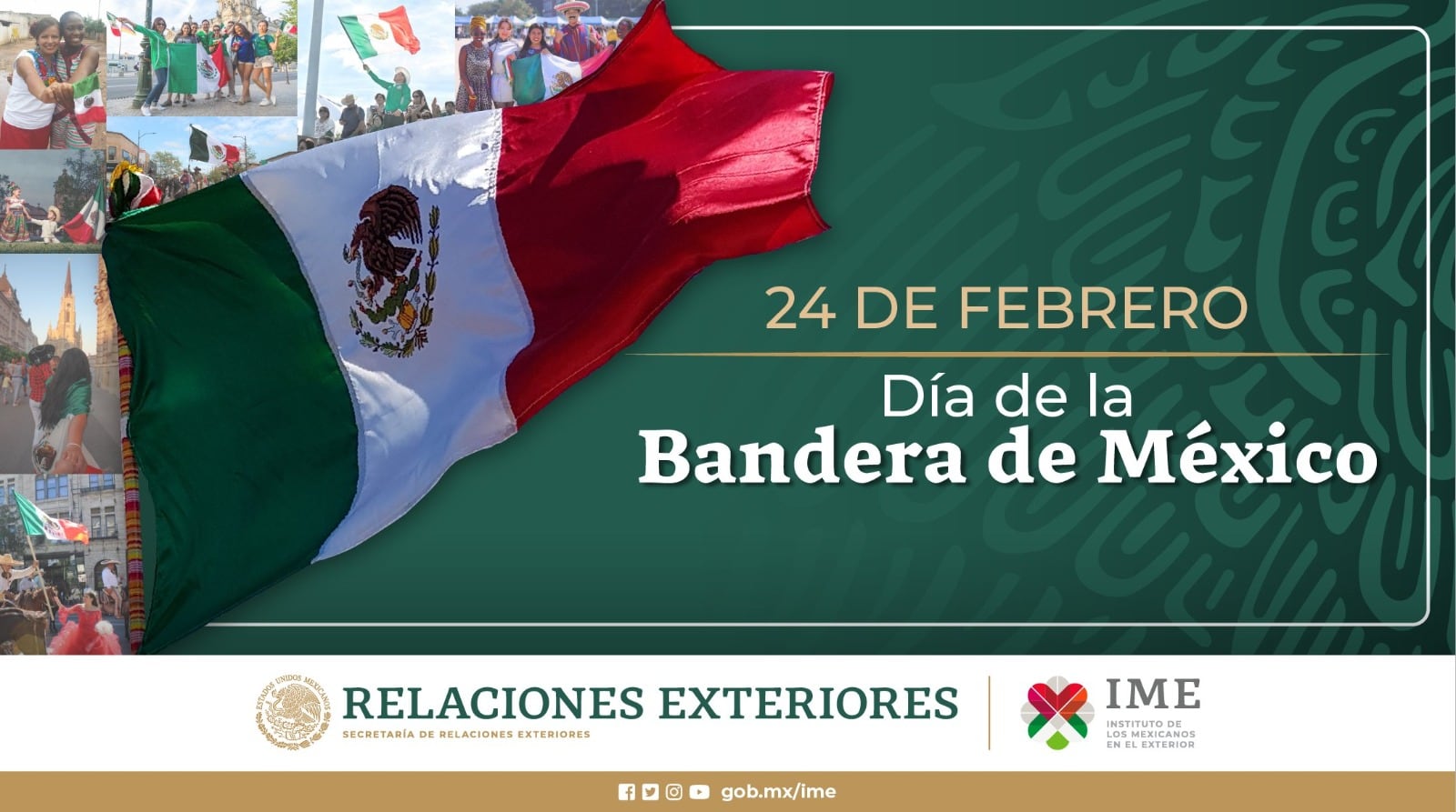 Imágenes por el día de la Bandera mexicana que se realizará este sábado 24 de febrero. (Foto: Internet).