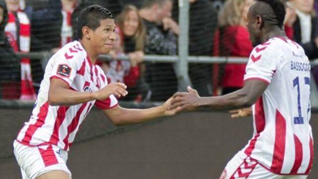 Edison Flores anotó su primer gol en Dinamarca con el Aalborg