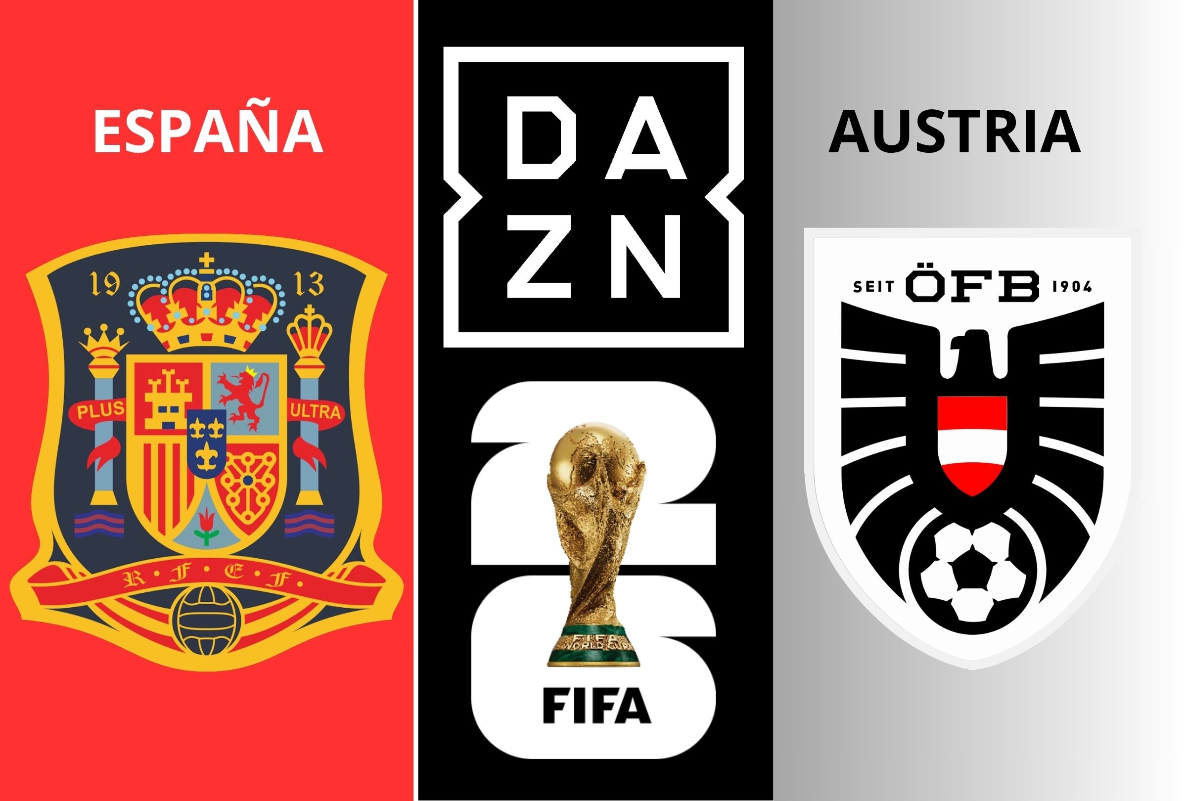 DAZN Mundial transmite el partido entre la Selección de España vs. Austria por los 16vos de final del Mundial 2026 hoy, jueves 2 de julio, en el SoFi Stadium de Inglewood (California, Estados Unidos), con inicio programado a las 15:00 horas ET / 12:00 horas PT. (Foto: Composición Depor)