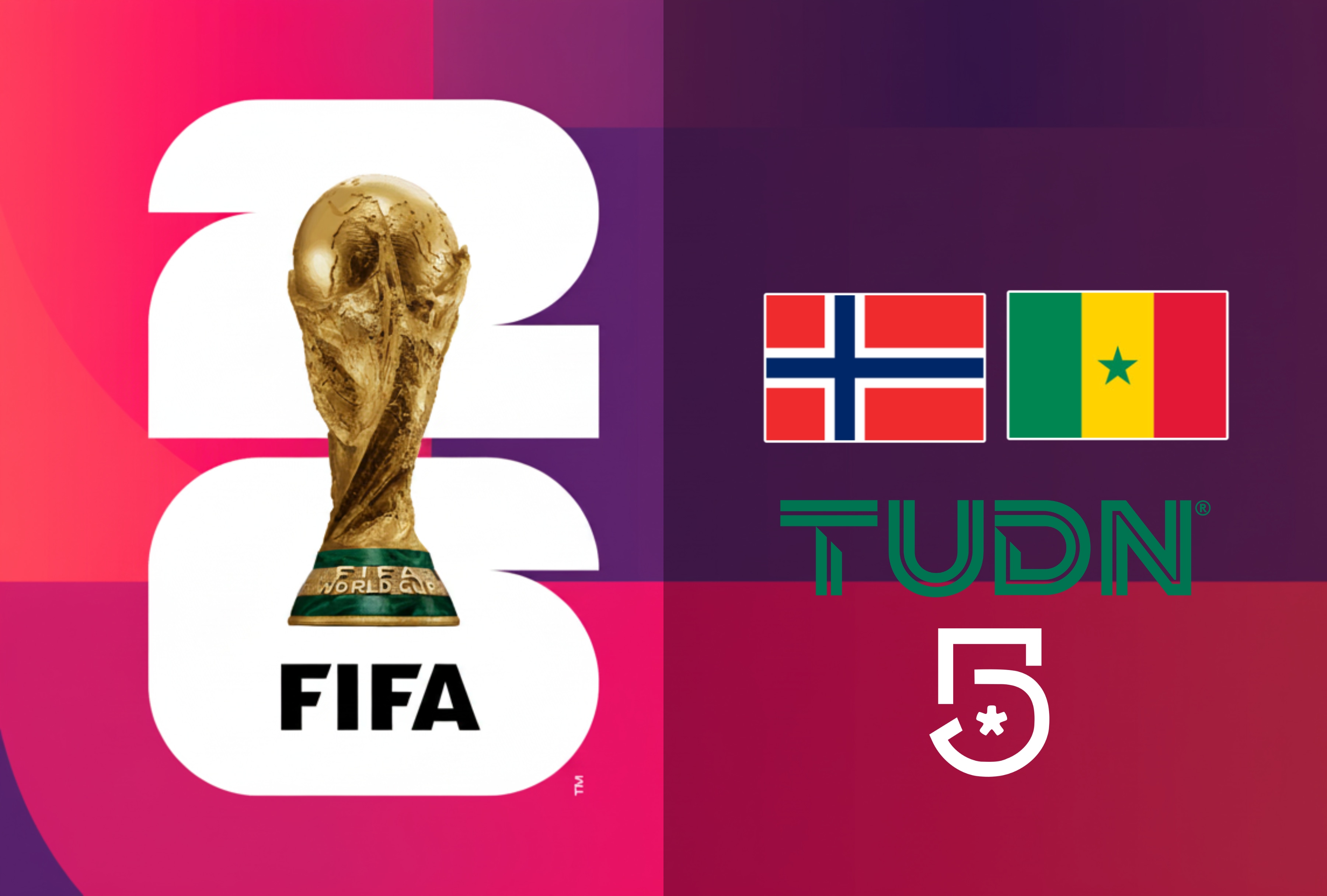 Acceda a TUDN y Canal 5 en vivo gratis para saber dónde ver el partido de Noruega vs. Senegal en directo. Cobertura completa del Mundial 2026 disponible en televisión abierta y plataformas de fútbol online para el público hispano. | Crédito: fifa.com / Composición Depor