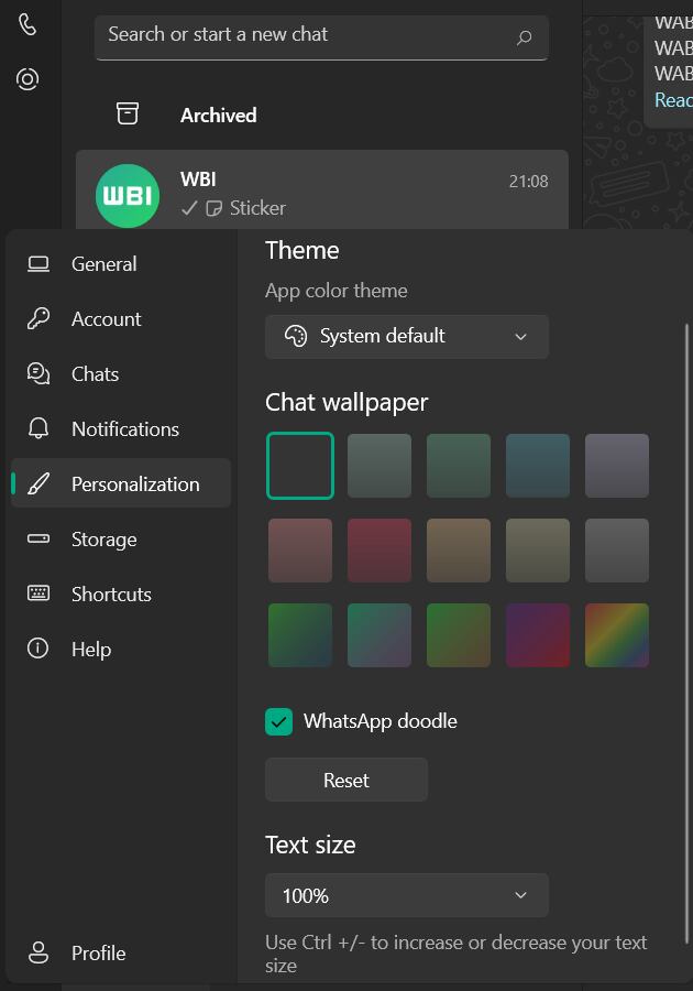 Ajustar tamaño de texto. (Foto: WabetaInfo)
