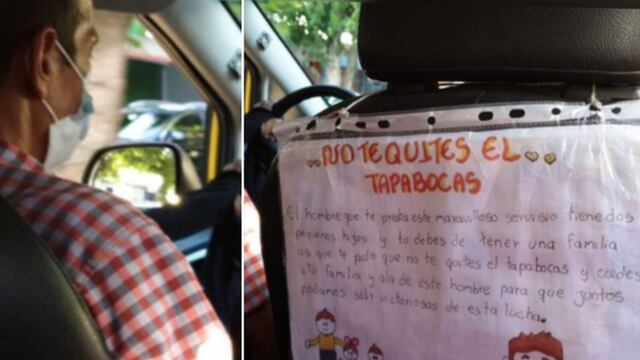 La conmovedora carta de una niña donde pide proteger a su padre taxista del COVID-19