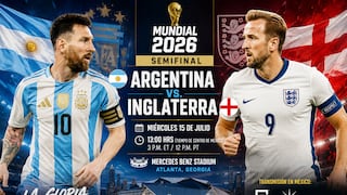 TUDN y Canal 5 televisaron el partido Argentina 2-1 Inglaterra por el Mundial 2026
