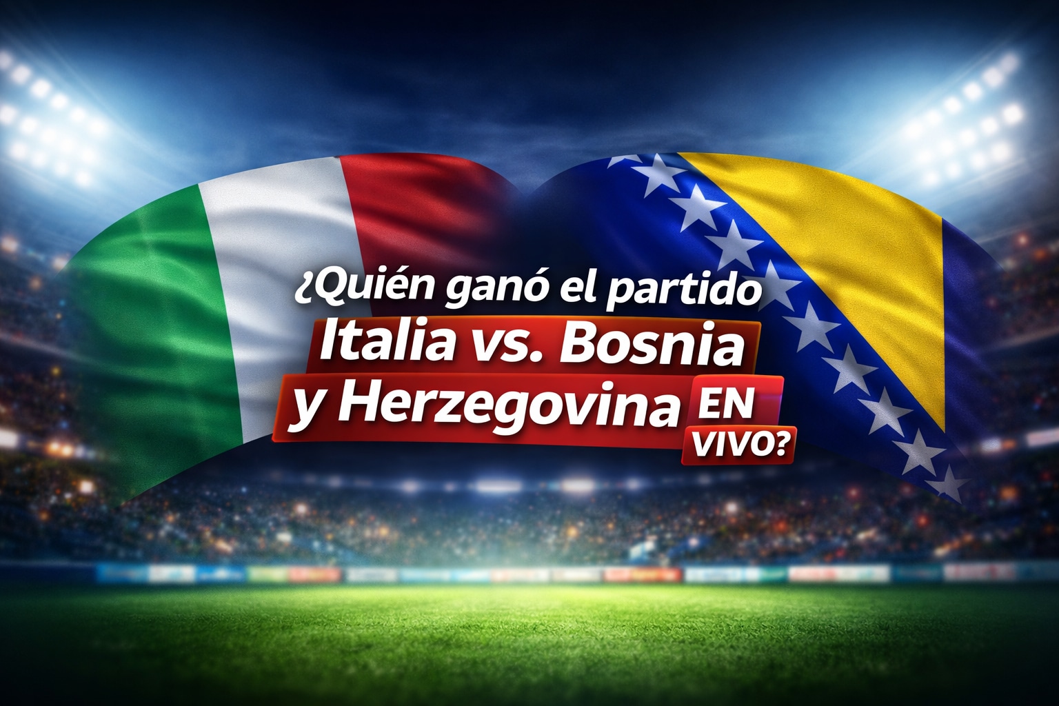 Italia visita a Bosnia y Herzegovina en el Estadio Bilino Polje este 31 de marzo de 2026 (Imagen hecha por Depor con apoyo de la IA Gemini)