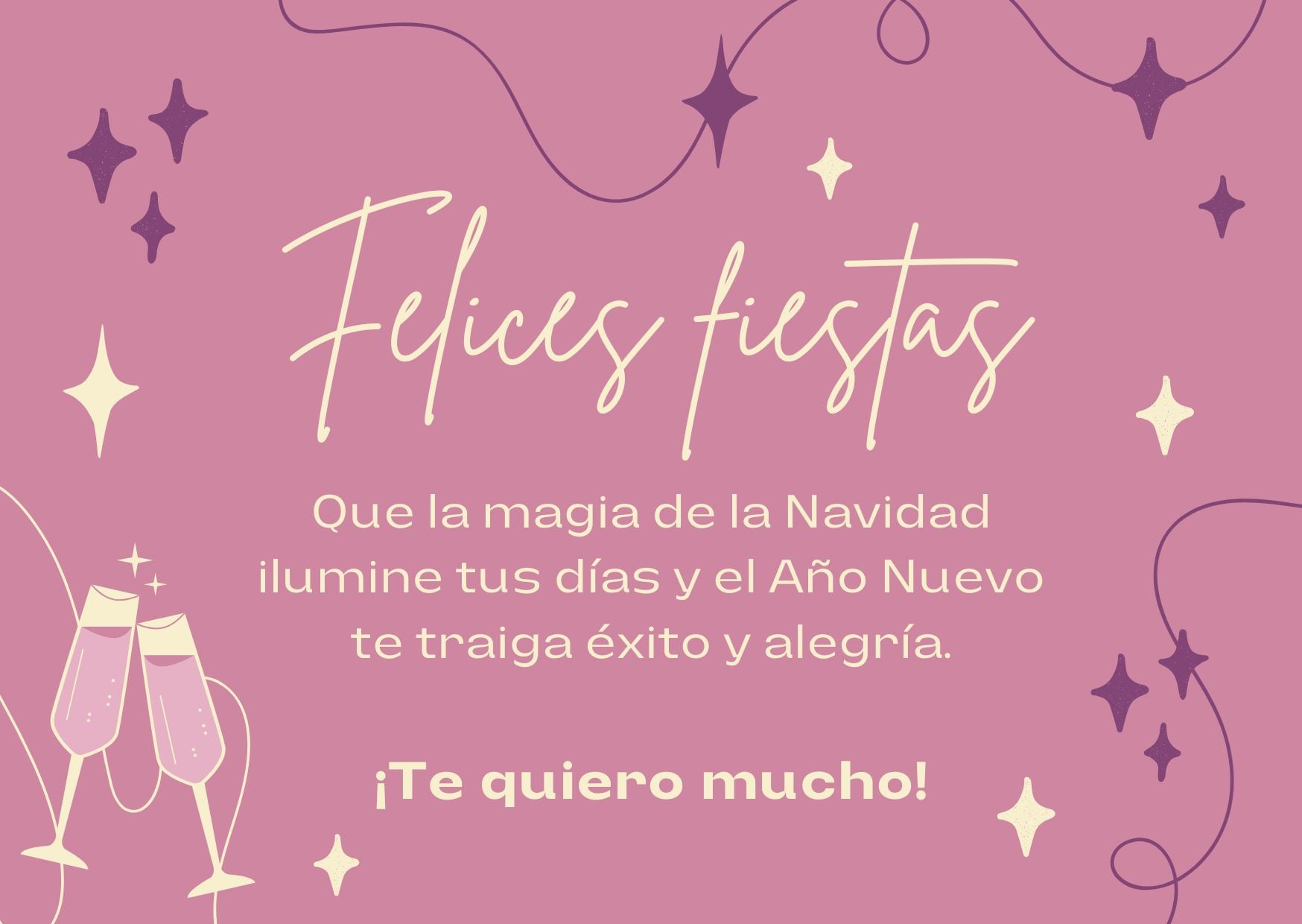 Escoge las mejores imágenes de las tarjetas con frases bonitas del Año Nuevo 2025 para que puedas enviar a tus amigos y a la familia este 31 de diciembre vía WhatsApp, Instagram, Telegram, Facebook y TikTok (Foto: Canva.com)