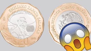 ¿Por qué una moneda de 20 pesos de Emiliano Zapata está siendo vendida en 2 millones?