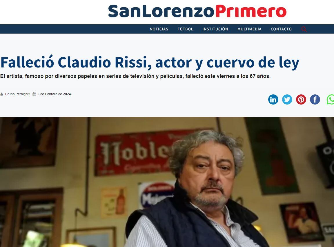 La partida de Rissi golpea en el 'Mundo San Lorenzo'.