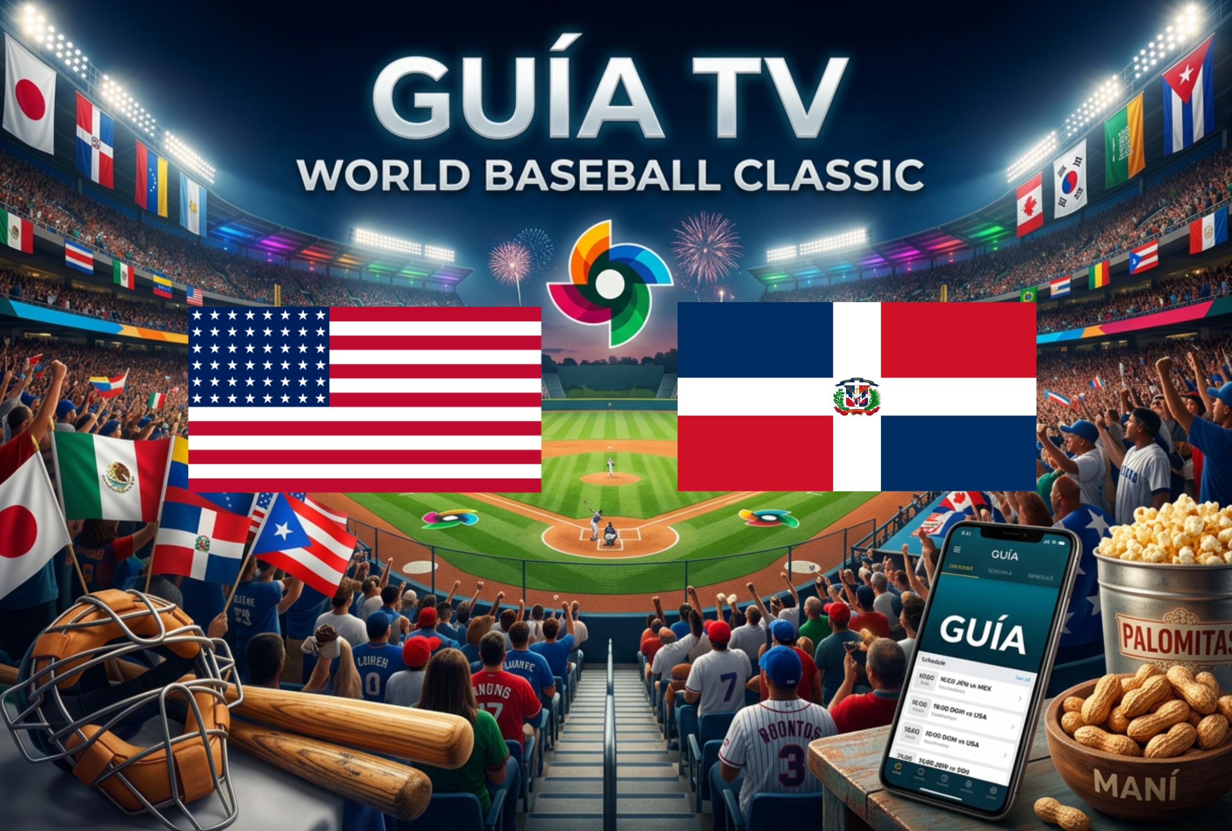 MIAMI, FLORIDA (UNITED STATES), 15/03/2026.- Watch Team USA vs. Dominican Republic in the 2026 World Classic Baseball semifinal: see game time, how to watch in the U.S., DR and Latin America, and full TV schedule. PHOTO BY NOÉ YACTAYO FOR DEPOR.COM