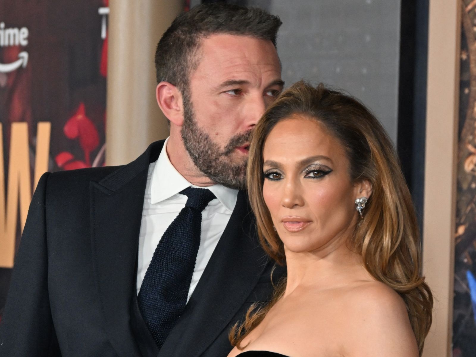 Jennifer Lopez y Ben Affleck en el estreno de "This is Me... Now: A Love Story", el pasado 13 de febrero de 2024 (Foto: AFP)