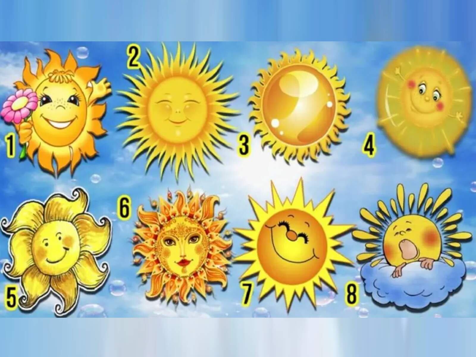 TEST VISUAL | Esta imagen te muestra ocho soles. Elige uno. (Foto: namastest.net)