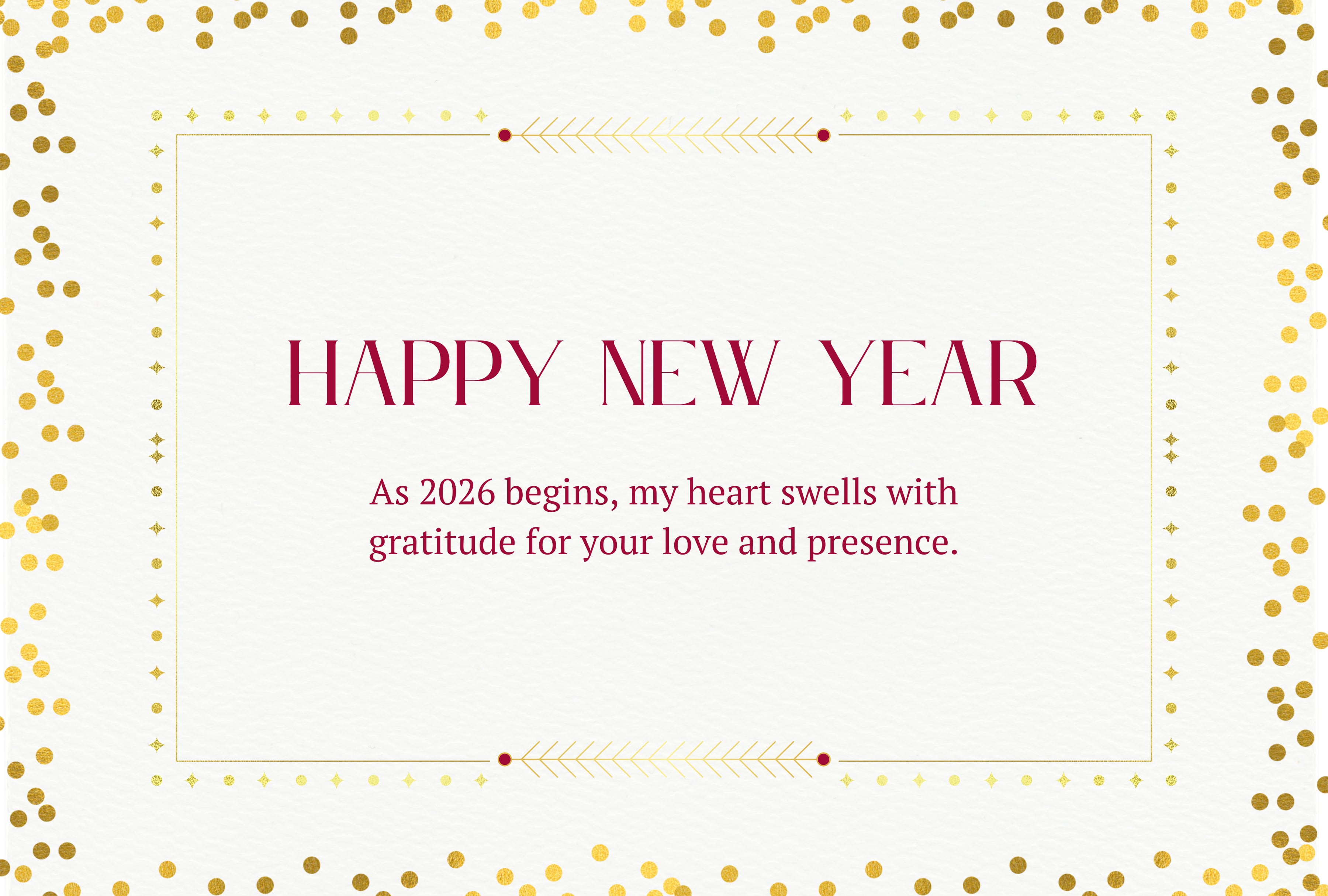 "As 2026 begins, my heart swells with gratitude for your love and presence." | Photo by canva.com / Depor