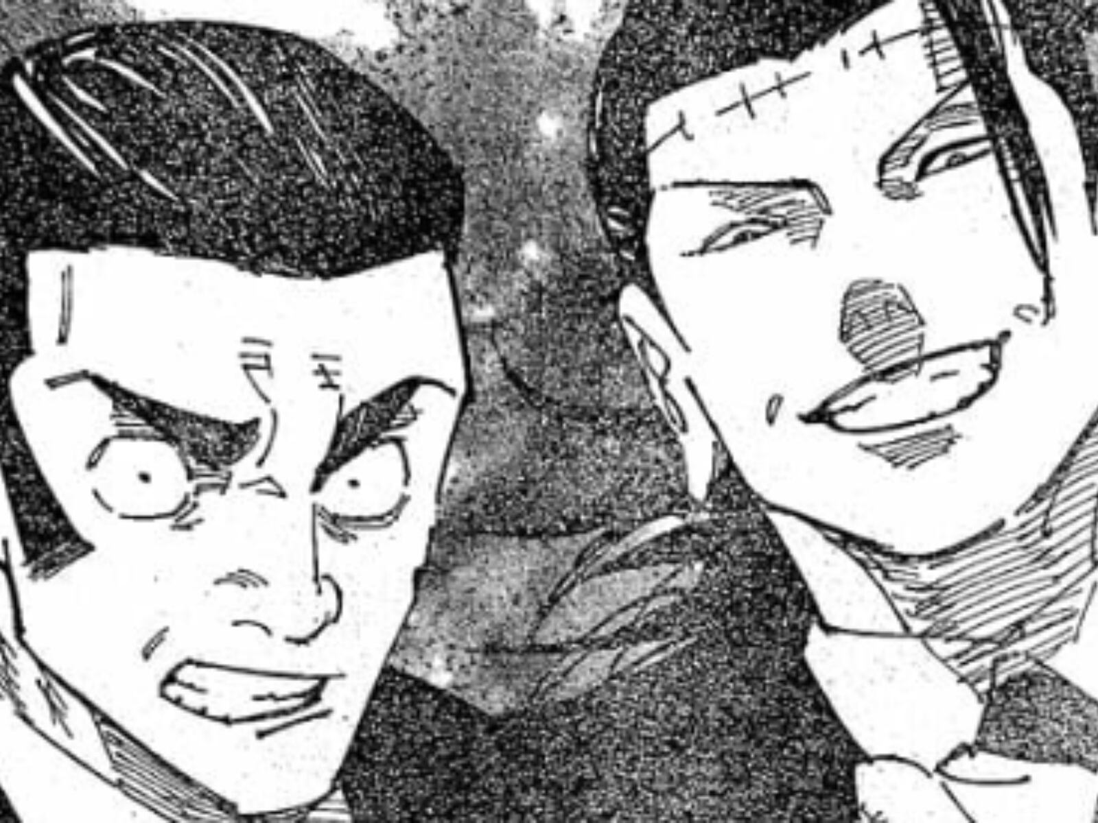 Kenjaku y Takaba en su rutina de comedia en el manga de "Jujutsu Kaisen” (Foto: Shūeisha)