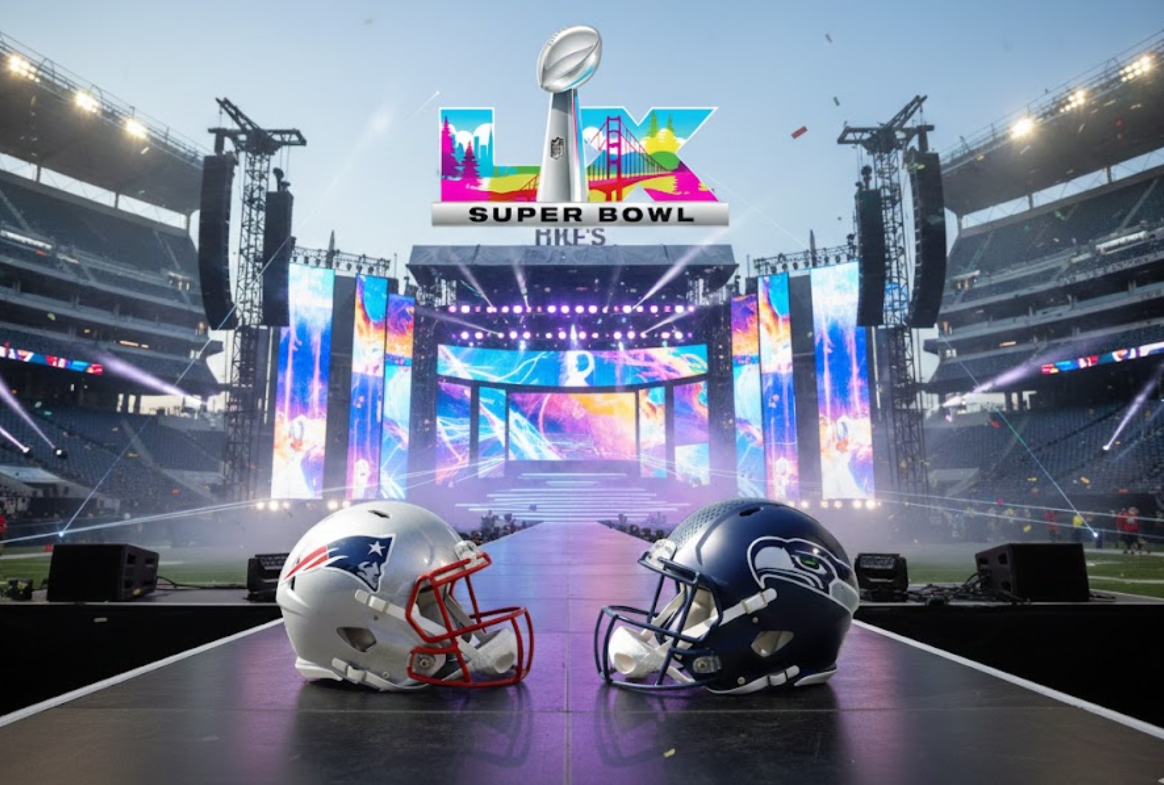 LOS ANGELES, CALIFORNIA (UNITED STATES), 08/02/2026,- Seahawks vs. Patriots Super Bowl 2026: learn how California fans can tune in via broadcast TV and streaming, with full game, time and Spanish coverage details. PHOTO CREATE BY NOÉ YACTAYO WITH GEMINI AI