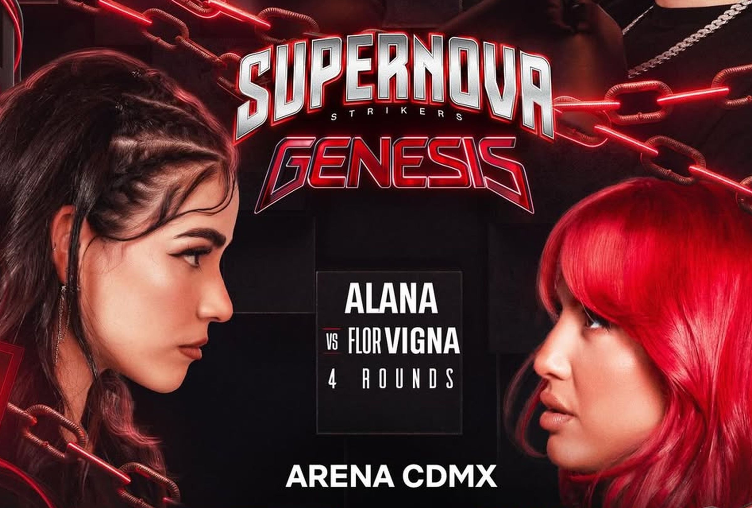 Revisa esta nota para que descubras cómo ver pelea de Flor Vigna vs. Alana Flores EN VIVO GRATIS por Supernova Génesis 2026. (Foto: @supernovaboxing / Instagram)