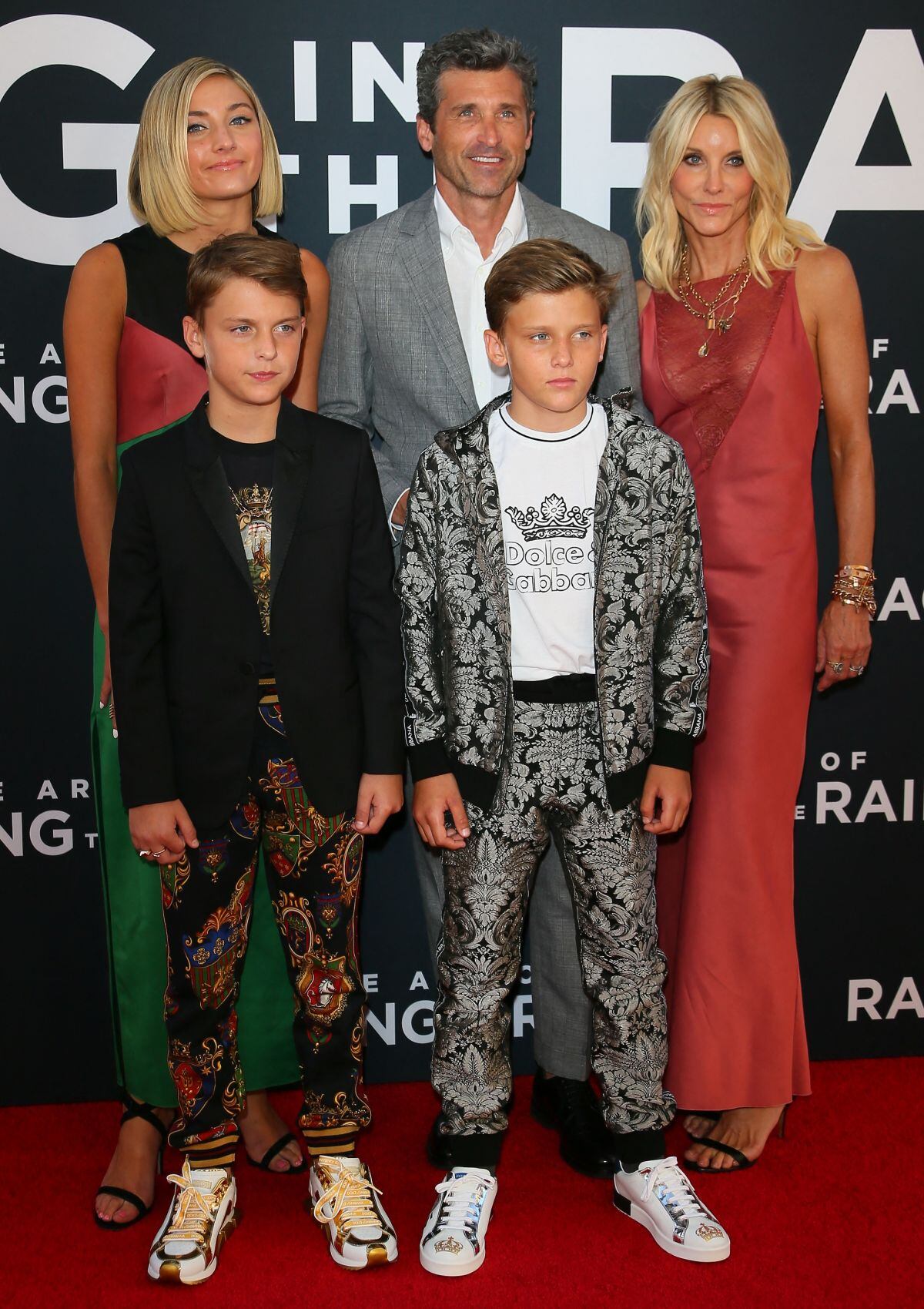 Patrick Dempsey y su familia en el estreno de "The Art Of Racing In The Rain" de 20th Century Fox en el Teatro El Capitán el 1 de agosto de 2019 en Los Ángeles (Foto: Jean-Baptiste Lacroix / AFP)