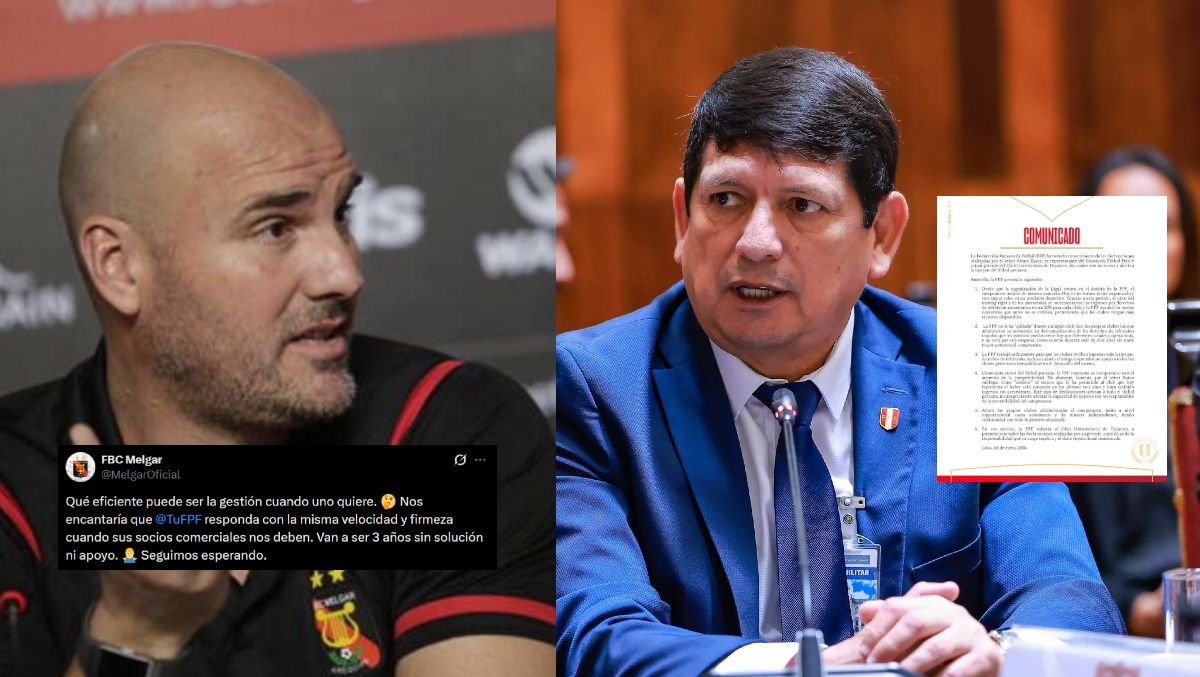 Melgar sigue sacando cara por los clubes y responde a la FPF: “Van a ser 3 años sin solución”. (Fotos: Composición Depor)
