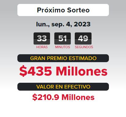 El jackpot del Powerball asciende hasta los 435 millones de dólares (Foto: Powerball)
