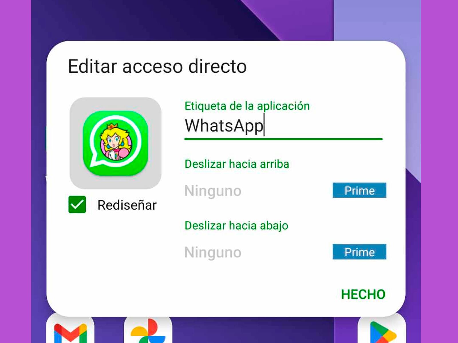 WHATSAPP | Sí te debe quedar el ícono de Princess Peach en WhatsApp. (Foto: MAG - Rommel Yupanqui)