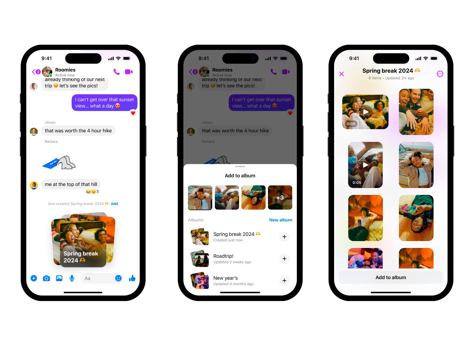FACEBOOK | También se ha integrado la función para poder crear álbumes. (Foto: Meta)