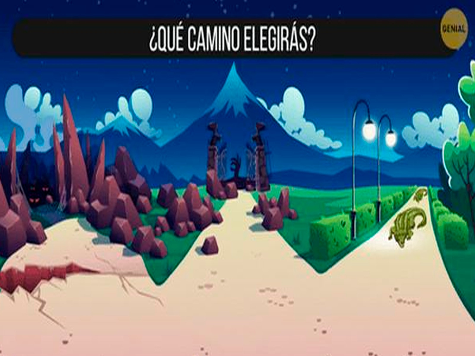 Solo tienes que enfocarte en la gráfica y, después de analizar las opciones, elegir un camino. De esta manera conocerás los resultados del test visual. | Foto: genial.guru