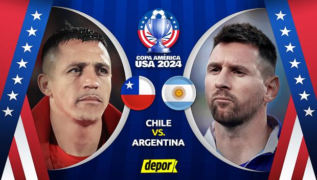 Argentina vs Chile por la fecha 2 de la Copa América 2024. (Diseño: Depor).