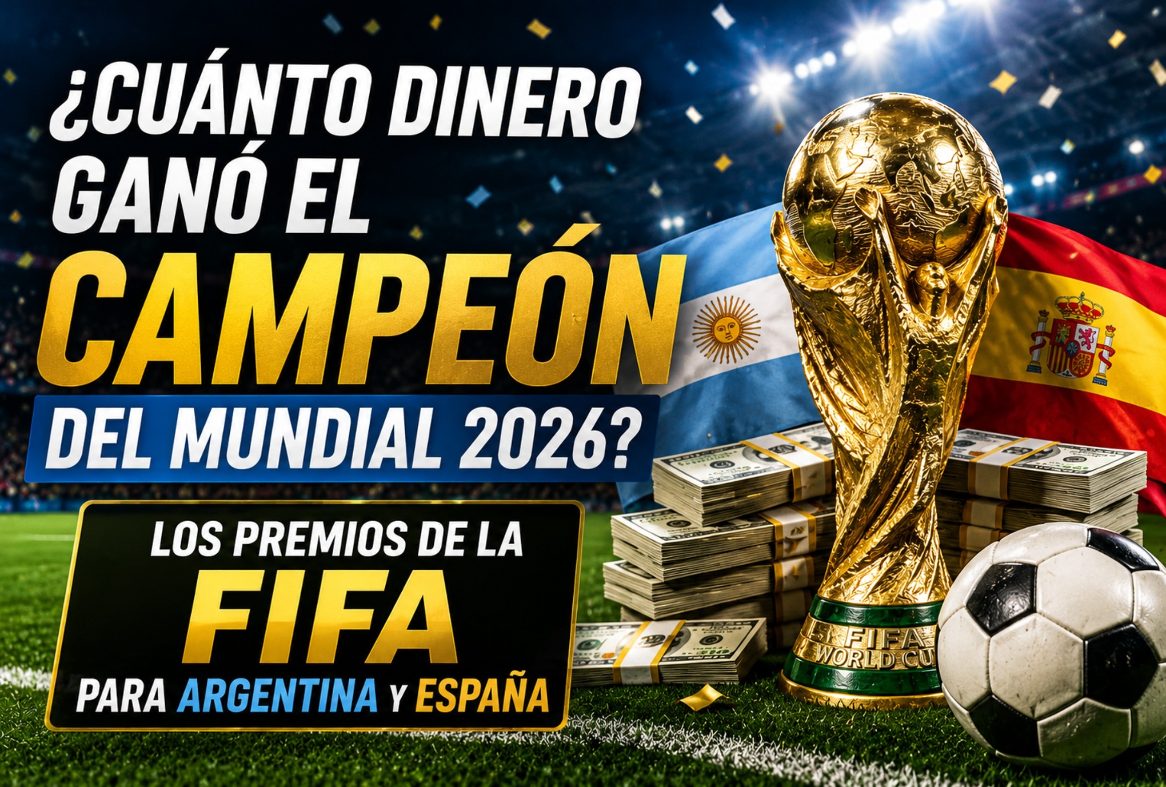 Conoce cuánto dinero ganará el campeón del Mundial de Fútbol 2026. (Foto: composición con IA)