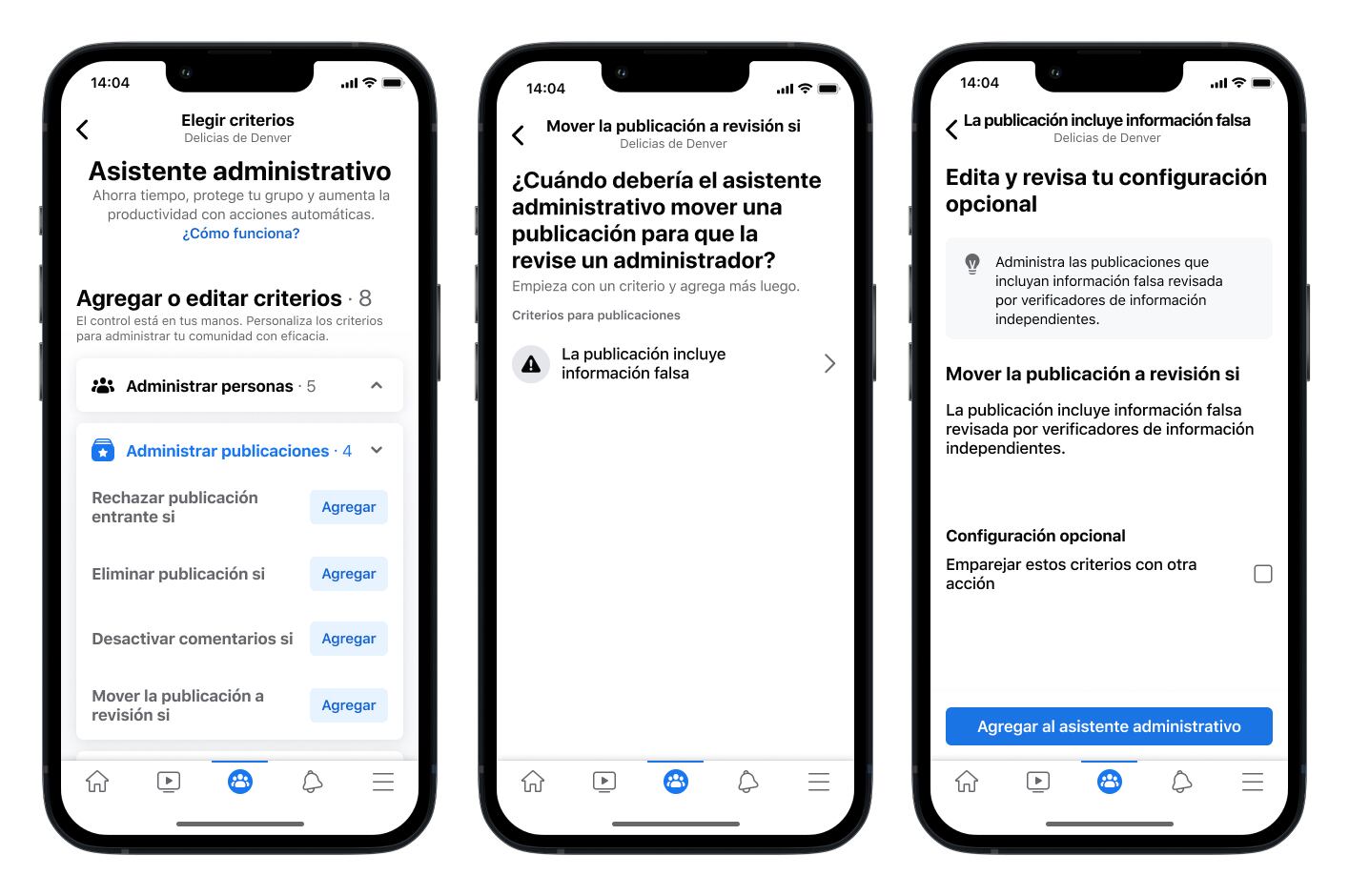 Cambios en Grupos de Facebook