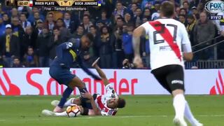 ¡A las duchas! Wilmar Barrios es expulsado por doble amarilla del River-Boca en el Bernabéu [VIDEO]