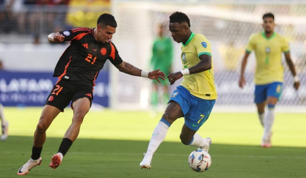 Brasil y Colombia se enfrentan por la fecha 13 de las Eliminatorias 2026. (Foto: Getty Images).