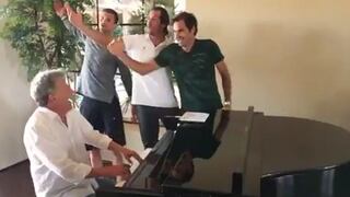 Roger Federer demostró su talento para el canto junto a Haas y Dimitrov