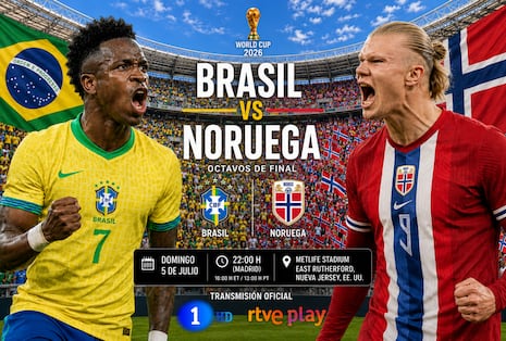 RTVE Play y TVE La 1 HD Mundial EN DIRECTO — dónde ver Brasil vs. Noruega, con Vinicius Jr, por TV abierta y Online