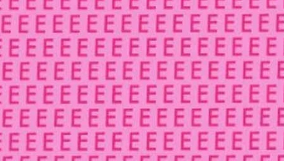 RETO VIRAL | En esta imagen, cuyo fondo es de color rosado, hay muchas vocales ‘E’. Entre ellas, está la letra ‘F’. (Foto: MDZ Online)