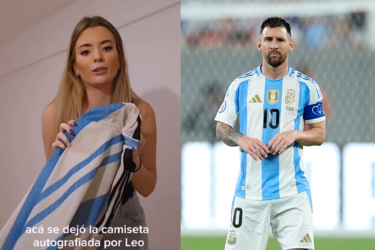 La influencer Candela Fassino sorteó la camiseta argentina firmada por Lionel Messi tras descubrir infidelidad de su expareja. (Foto: Instagram/candefassino | AFP).