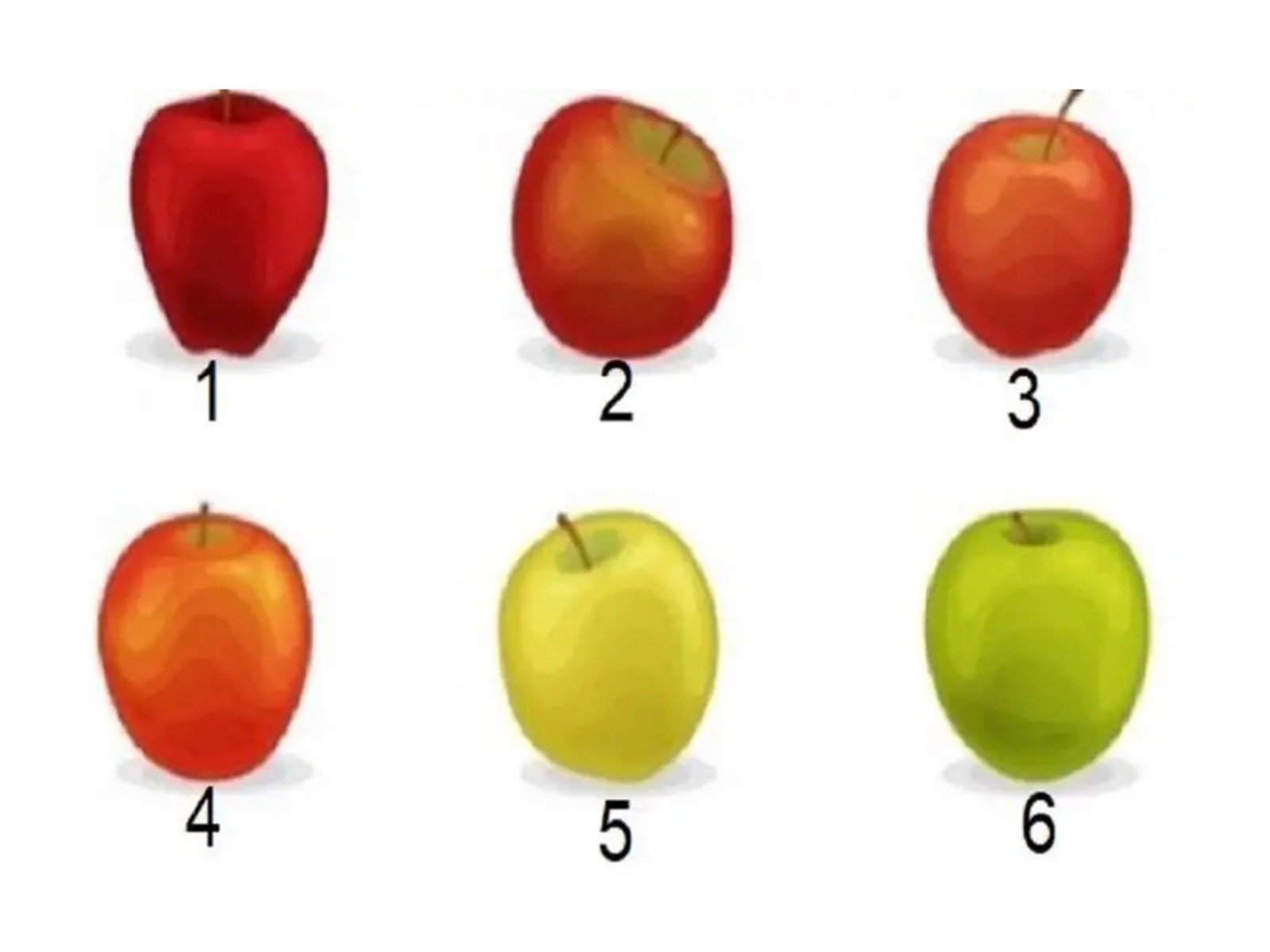 TEST DE PERSONALIDAD | En esta imagen hay varias manzanas y tú tienes que indicar cuál es la que quieres comer. (Foto: namastest.net)