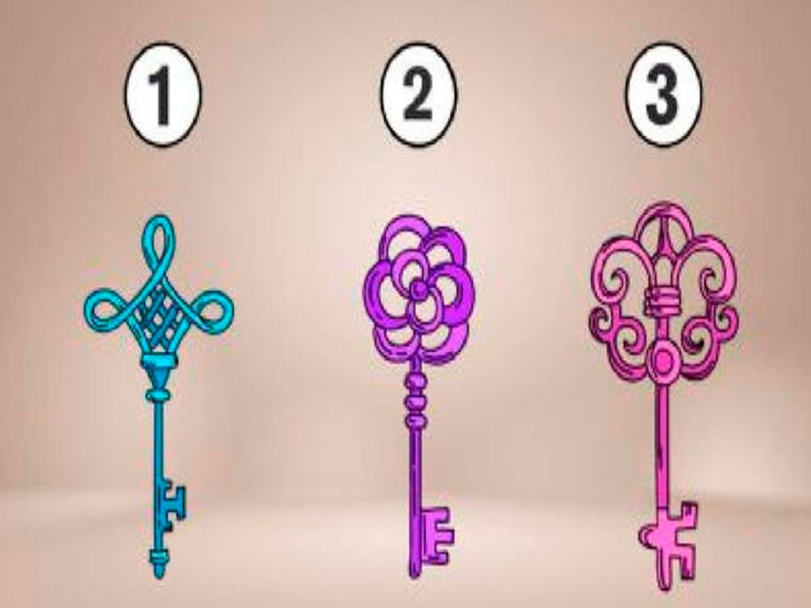 TEST VISUAL | En la imagen se aprecian las tres llaves de la prueba. Solo debes elegir una.| Foto: namastest