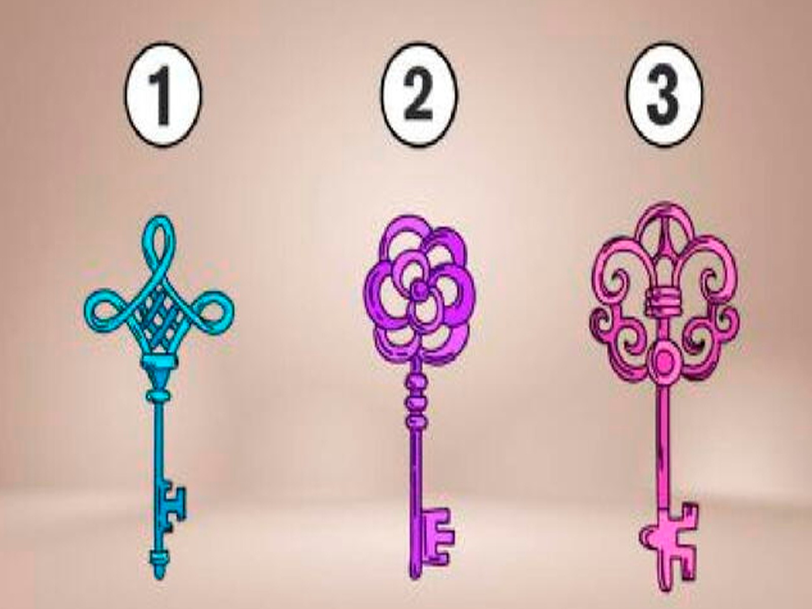 TEST VISUAL | En la imagen se aprecian las tres llaves de la prueba. Solo debes elegir una.| Foto: namastest