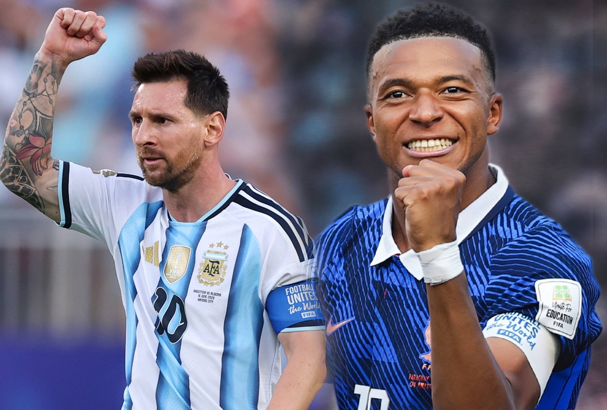Lionel Messi y Kylian Mbappé están compitiendo por coronarse como el máximo goleador en la historia de los Mundiales. FOTO: X de la Selección Argentina y X de la Selección de Francia.