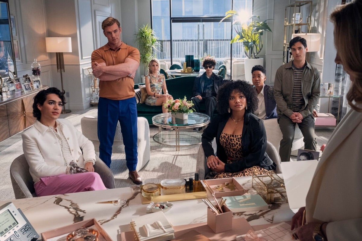 Miss Benny como Marco, Zane Phillips como Chad, Nicole Power como Mykynnleigh, Kaleb Horn como Nowhere, Jade Payton como Venetia, Ayesha Harris como Britt y Michael Hsu Rosen como Ben en la serie "Glamorous" (Foto: Netflix)