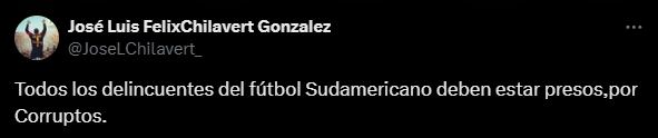 Publicación de José Luis Chilavert en 'X'. (Captura)