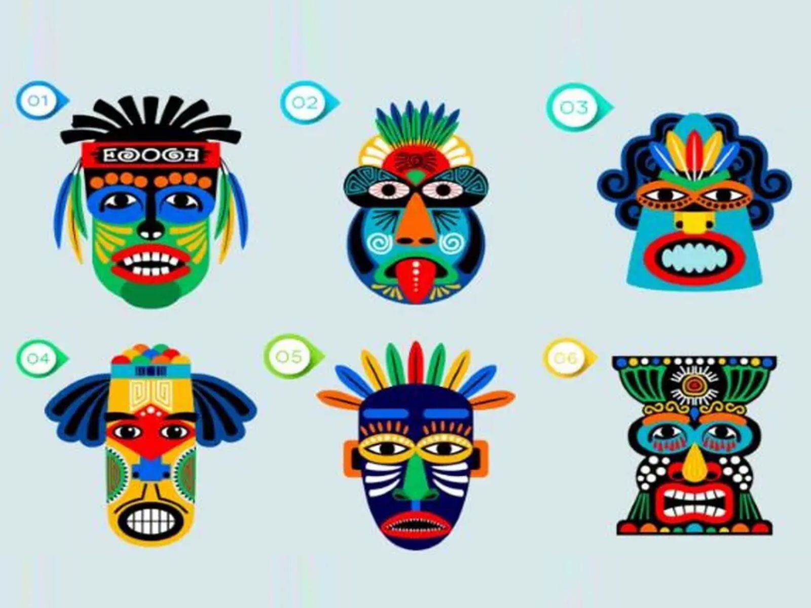 TEST VISUAL | Esta imagen te muestra seis máscaras. Indica cuál te pondrías. (Foto: namastest.net)