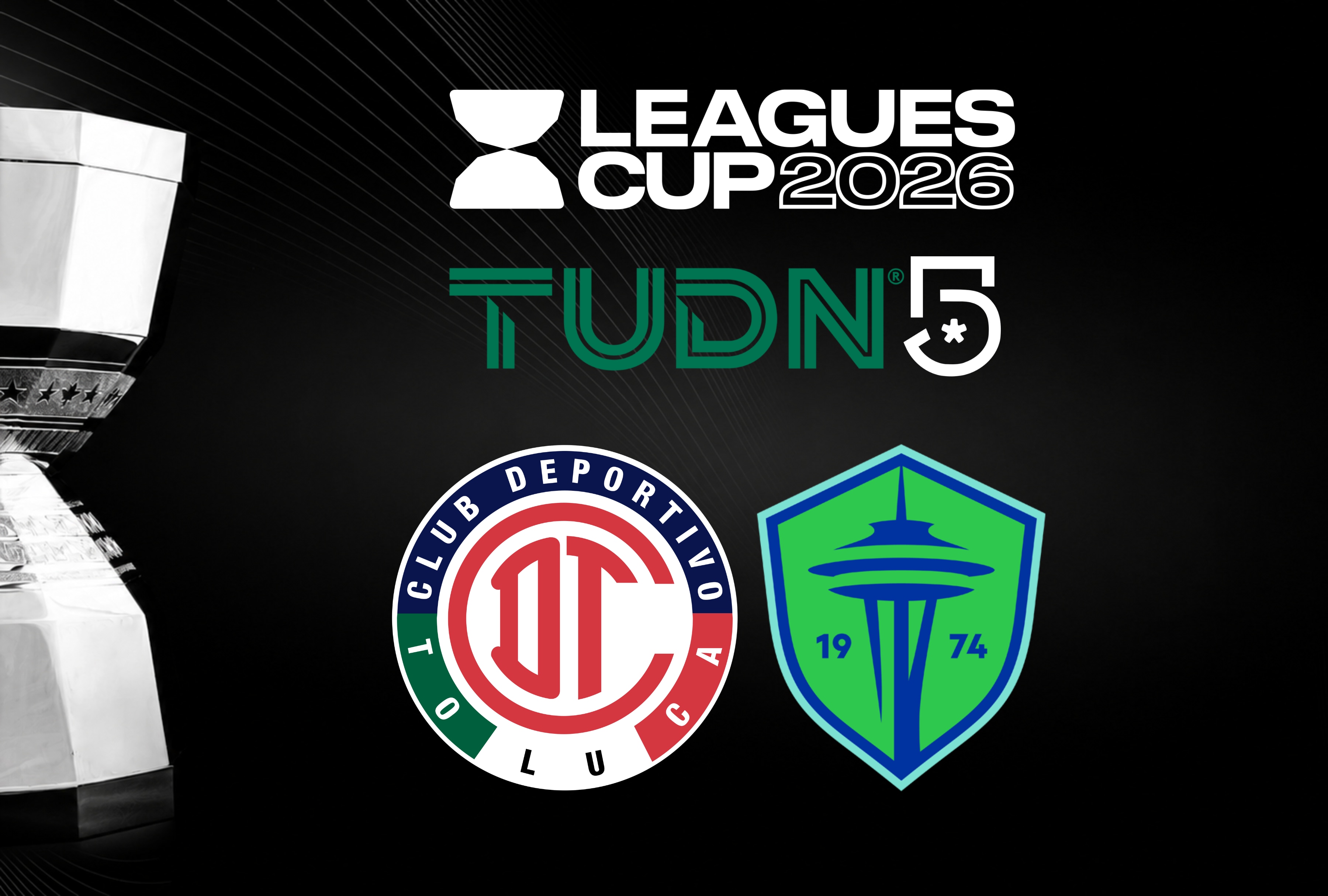 Aficionados listos para el partido entre Toluca y Seattle Sounders. Siga cada minuto de la transmisión en directo por señal abierta en Canal 5 y las plataformas digitales con derechos de TUDN. | Crédito: es.leaguescup.com / Composición Depor