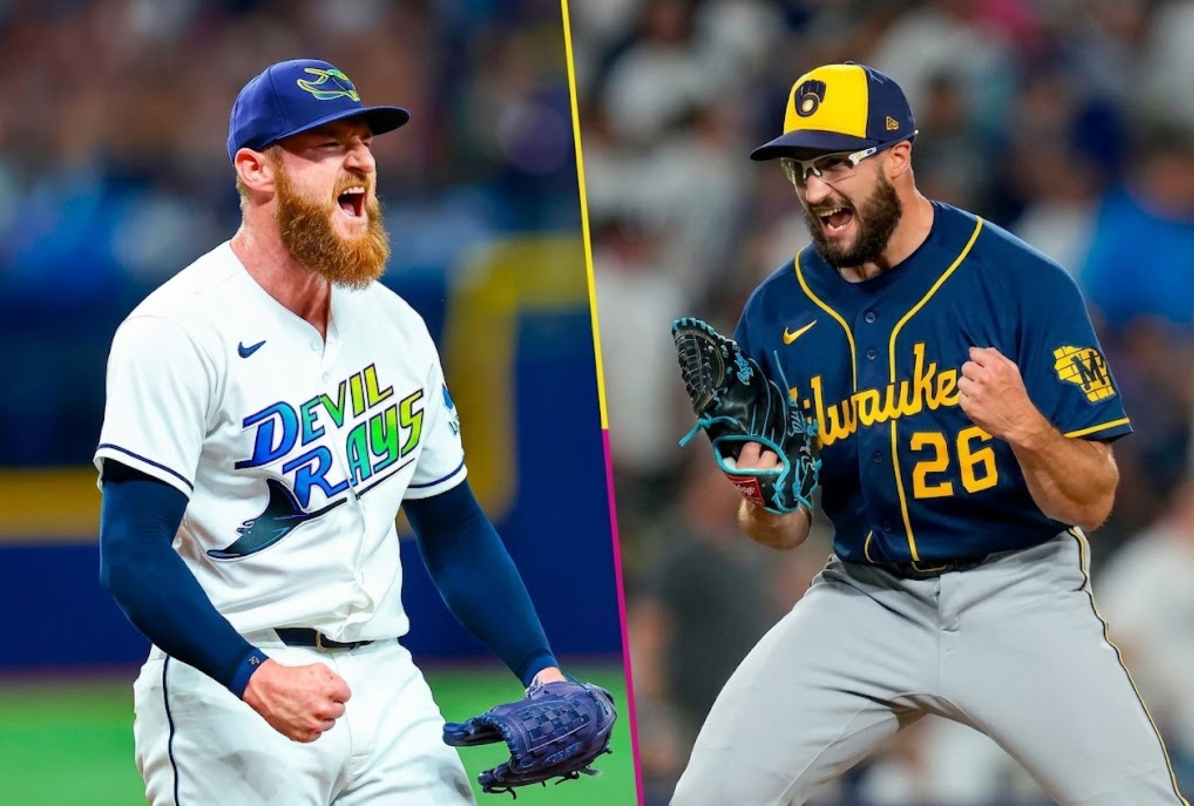 Conoce en qué canales de TV y señal online transmiten el Juego 1 de Rays vs. Brewers por la Serie Mundial 2026 se disputará este viernes 23 de octubre en el American Family Field de Milwaukee. (Foto: Composición)