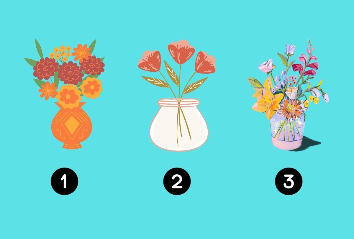 Choose one of the vases in this image to discover your level of romanticism (Design: Depor).